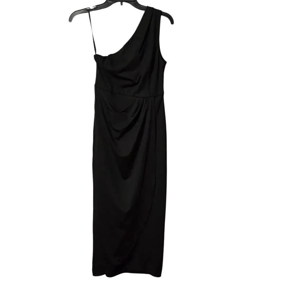 Black One Shoulder Tulip Dress